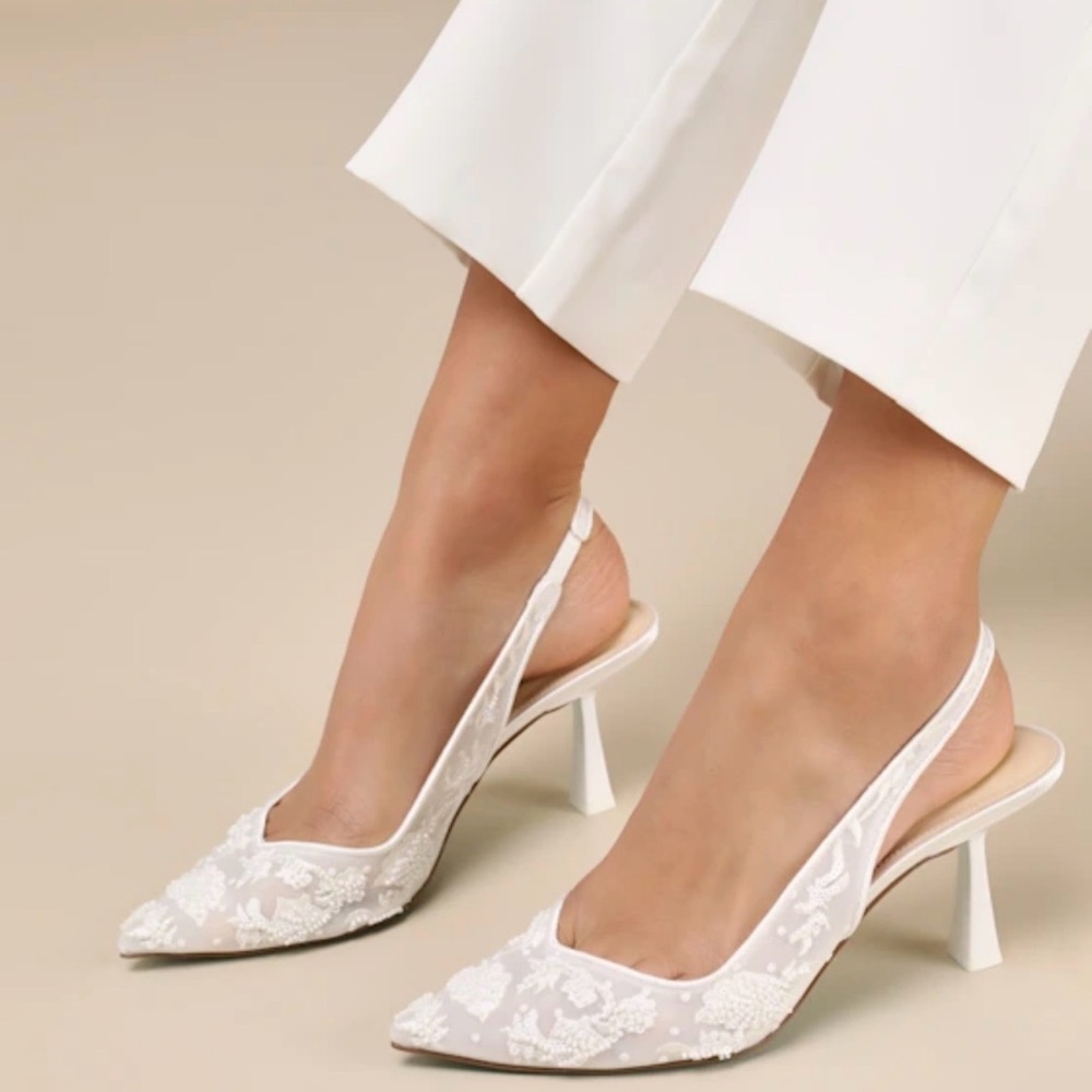 Betsey Johnson Nikki Embroidered Slingback Pumps